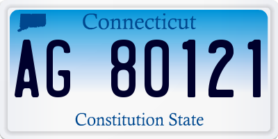 CT license plate AG80121