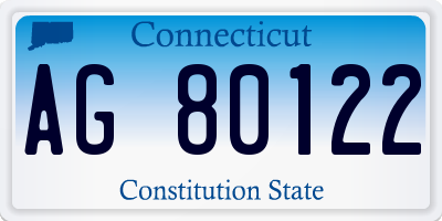 CT license plate AG80122