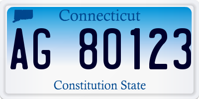 CT license plate AG80123