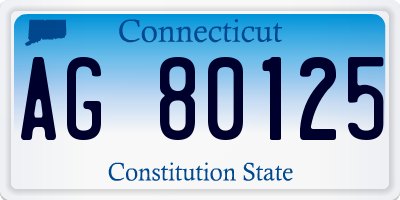 CT license plate AG80125