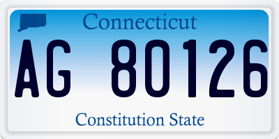 CT license plate AG80126