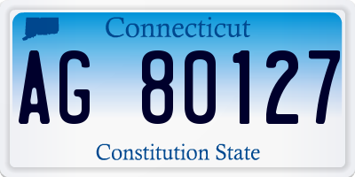 CT license plate AG80127
