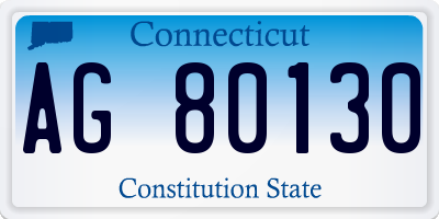 CT license plate AG80130