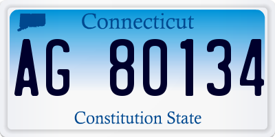 CT license plate AG80134