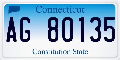 CT license plate AG80135