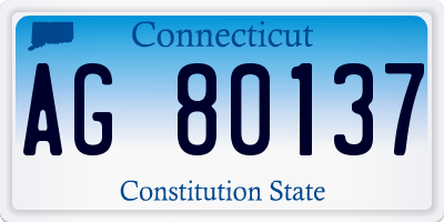 CT license plate AG80137