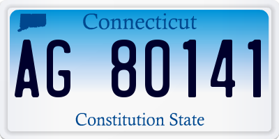 CT license plate AG80141