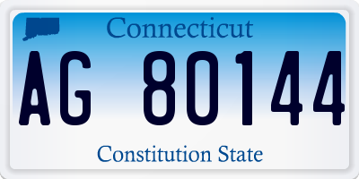 CT license plate AG80144