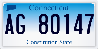 CT license plate AG80147