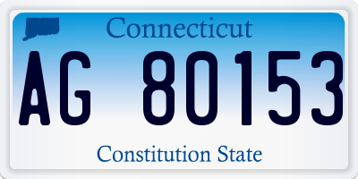 CT license plate AG80153