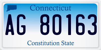 CT license plate AG80163