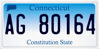 CT license plate AG80164