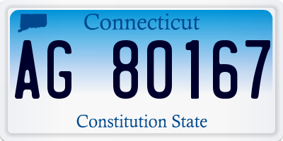 CT license plate AG80167