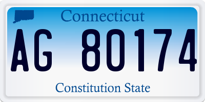 CT license plate AG80174