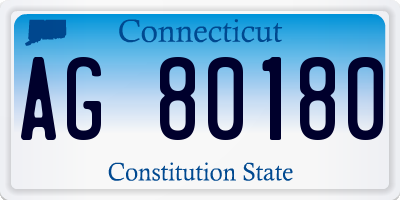 CT license plate AG80180