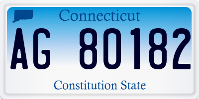 CT license plate AG80182