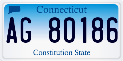 CT license plate AG80186