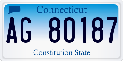 CT license plate AG80187