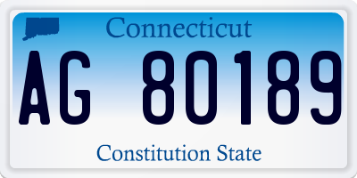 CT license plate AG80189
