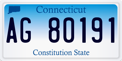CT license plate AG80191
