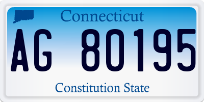 CT license plate AG80195