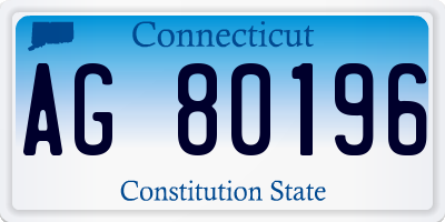 CT license plate AG80196