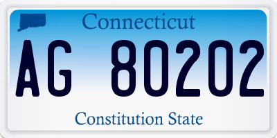 CT license plate AG80202