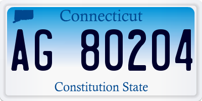 CT license plate AG80204