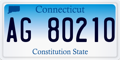 CT license plate AG80210