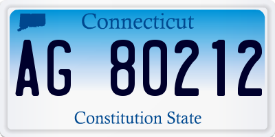 CT license plate AG80212