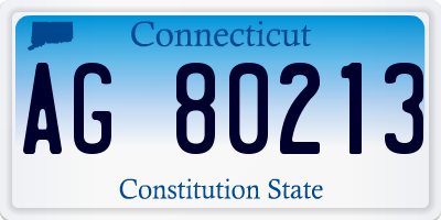 CT license plate AG80213