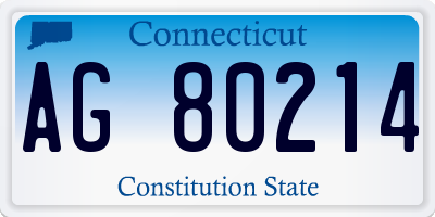 CT license plate AG80214