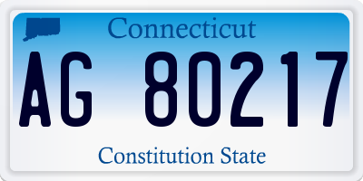 CT license plate AG80217