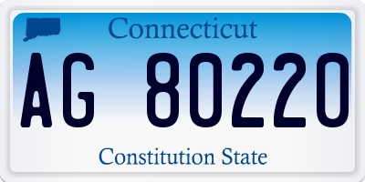 CT license plate AG80220