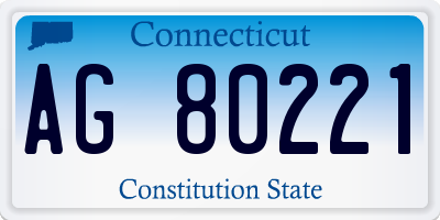 CT license plate AG80221