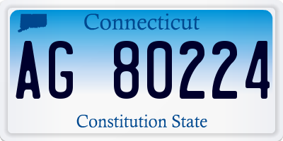 CT license plate AG80224