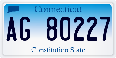 CT license plate AG80227