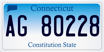 CT license plate AG80228