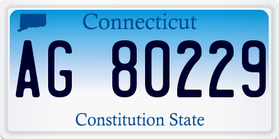 CT license plate AG80229