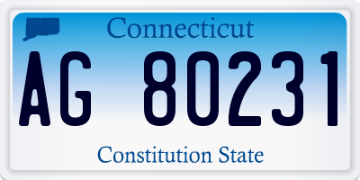 CT license plate AG80231