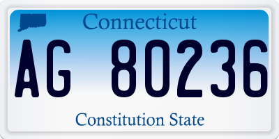 CT license plate AG80236