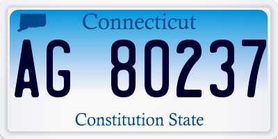 CT license plate AG80237