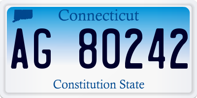 CT license plate AG80242