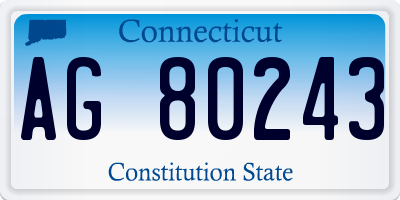 CT license plate AG80243