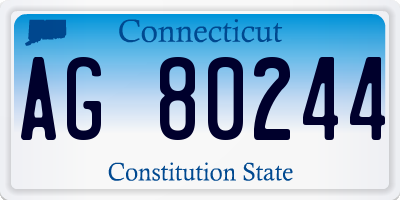 CT license plate AG80244