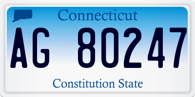 CT license plate AG80247