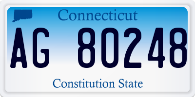 CT license plate AG80248