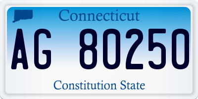 CT license plate AG80250