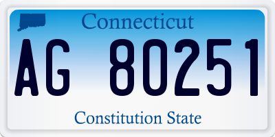 CT license plate AG80251