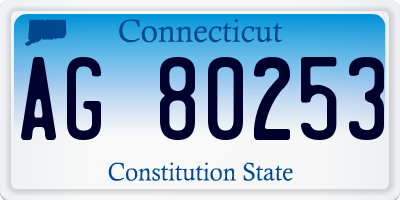 CT license plate AG80253
